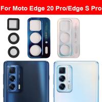 กระจกเลนส์กล้องด้านหลังสําหรับ Motorola MOTO Edge 20 Pro Edge S Pro XT2153-1 ด้านหลังกล้องกระจกเลนส์สติกเกอร์กาวชิ้นส่วนซ่อม