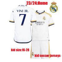 เสื้อฟุตบอล23/24 VINI JR 2023/2024เรอัลมาดริดบ้านเสื้อเจอร์ซีย์ฟุตบอลชุดเด็กเล็ก BELLINGHAM VALVERDE เสื้อฟุตบอล Kroinga E.militao MODRIC RODRYGO ชุดเครื่องแบบผู้ชาย