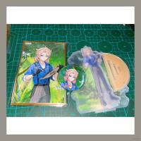 Genshin Impact Albedo Tighnari Figure Model Toy Badge Laser Caed Bookmark Anime Acrylic Stands Home Decor