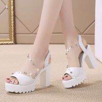 COD luba03411 รองเท้า้นูงแฟนชั่น เปิดเท้า รุ่นายแต่ง ูง4นิ้ว 2