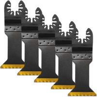 5Pcs Titanium Oscillating Blade Oscillating Multi-Tools Accessories for Wood, Hard Material and Metal Cutting