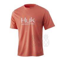 HUK UV Short Sleeve Fishing Shirt Men Summer Fishing Shirt UPF50+ Sun Protectio T-Shirt Fishing Outdoor Jersey Hiking Sportswear