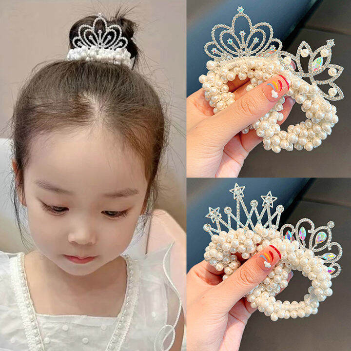 1PCS New Fashion Pearl Crown Princess Cute Kids Elastic Hair Bands Children Hair Ties Girls Hair Accessories Baby Headwear 1PCS New Fashion Pearl Crown Princess Cute Kids Elastic Hair Bands Children Hair Ties Girls Hair Accessories Baby Headwear
