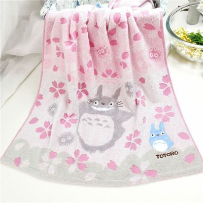 Cute TOTORO Cherry Pink Girls Bath Towels Pure Cotton Cloth Embroidery Face Towel Hand Towel Handkerchief Square Hot Girls Gift