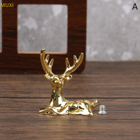 MUXI Elk Deer statue Nordic Christmas Reindeer Art Figurine วินเทจเหล็กหัตถกรรมบ้านเครื่องประดับตารางตกแต่งของขวัญ