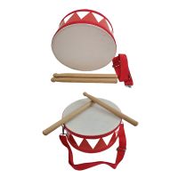 Drum Snare Kids Percussion Toys Children Instrument Children Hand Wooden 8Inch Rhythm Sense Instrument Set Easy to Use Red &amp; White