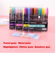 【LZ】✸  12 Pçs/set Metálico Glitter Cores Gel Canetas Para Escritório Escolar Adulto Livro de Colorir Revistas Desenho Arte Marcadores...