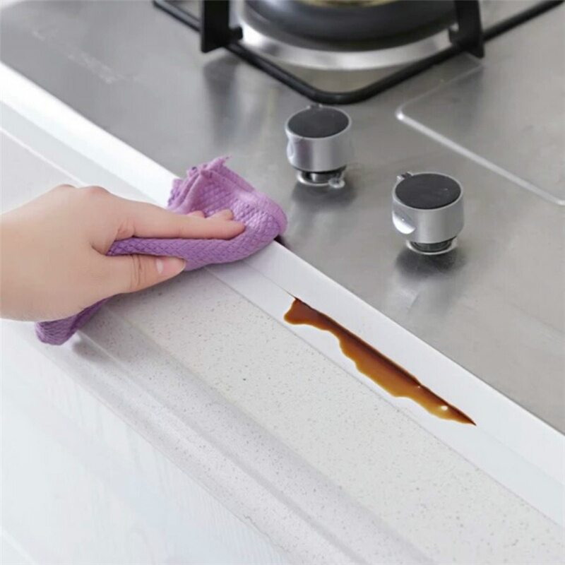 {Deli tape} Bathroom Kitchen Sealing Strip Tape PVC Waterproof Wall Sticker Self Adaptive Sink Crack Bathtub Corner Sealant