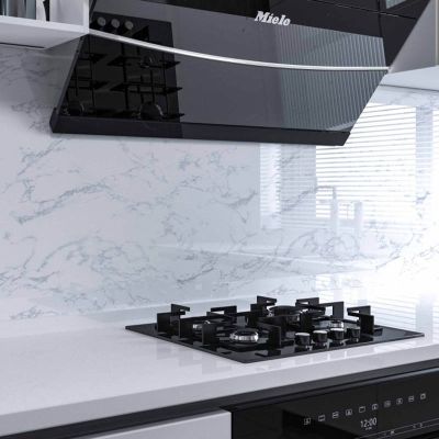 60cmx1m Imitation marble tile stickers waterproof cabinet refurbishment kitchen high temperature resistant oil