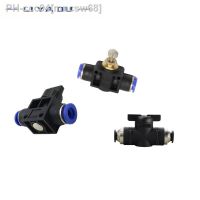 1/5PCS BUC HVFF LSA 4/6/8/10/12 Pneumatic Push In Quick Joint Connector Hand Valve To Turn Switch Manual Ball Current Limiting