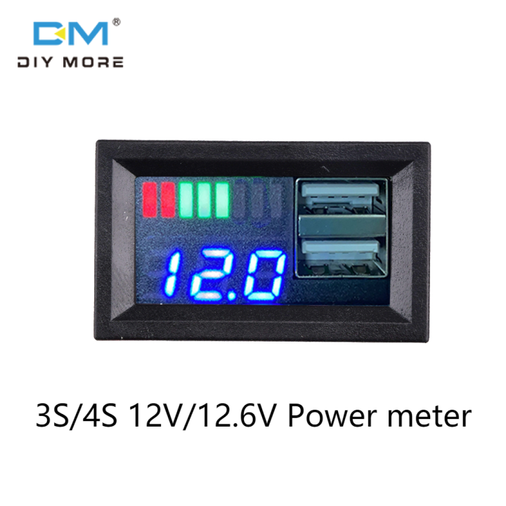 diymore 3S 12.6V 4s 12v Lithium Batt-ery Capacity Indicator Module LCD ...