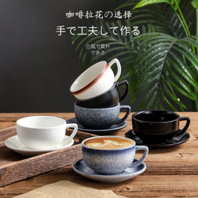 Modern Art Coffee Cup And Saucer Set Ceramic Personalised Coffee Mug High Quality Coffee Cups Vintage Luxury Tazas Mugs BC50FB