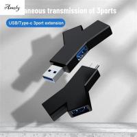 AMELY ฮับ3-IN-1สำหรับอะแดปเตอร์ USB แล็ปท็อปสำหรับคอมพิวเตอร์พีซีฮับตัวแยกอะแดปเตอร์ไฟฟ้าตัวแยก USB ตัวขยายฮับ USB USB-C ฮับ3.0 USB