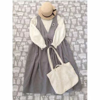 Womens New Four Seasons V-neck Can Be Worn Outside with Wide Loose Front and Back Vest Dress