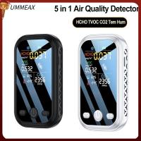 UMMEAX เครื่องวัด CO2ตรวจจับอุณหภูมิความชื้นในครัวเรือนแบบสีจอแสดงแบบพกพาตัวตรวจจับคาร์บอนไดออกไซด์หน้าจอที่มีคุณภาพในอากาศ