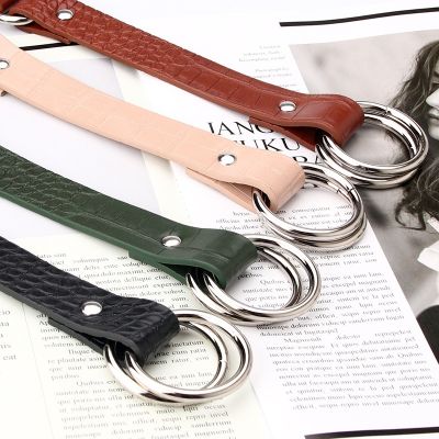 New Product Ladies Leather Belt Double-Loop Buckle Fashionable Versatile Decorative