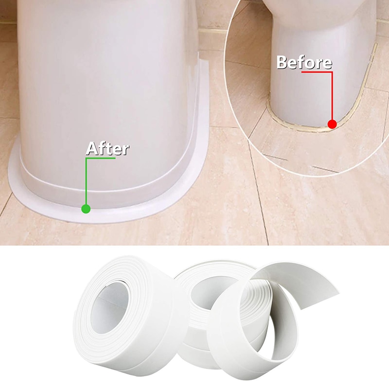 3.2 Meters Bathroom Sink Bath Sealing Strip Mold Proof Tape PVC Self Adaptive Waterproof Wall Sticker Plaster For Kitchen