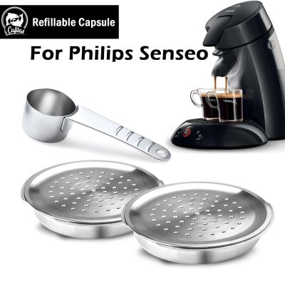 【YF】 Cápsula de café aço inoxidável máquina reutilizável filtro adequado para o sistema senseo philips espresso crema maker com colher