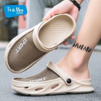 【Hot Sale】 Toms sandals mens 2023 summer new non-slip Baotou semi-slippers driving dual-use beach mesh