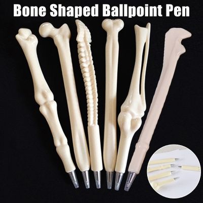 Novelty Bone Shape Ballpoint Pens Finger Pen Stationery Crazy Gift for Nurse Doctor Student Realistic Halloween DJA88