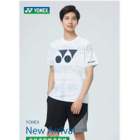 Yonex เสื้อแจ็คเก็ตแบดมินตัน2023ใหม่สำหรับทั้งหญิงและชายใหม่สำหรับฤดูร้อนกลางแจ้งวิ่งฝึกซ้อมเสื้อแบบระบายอากาศกีฬาดูดซับเหงื่อ