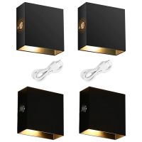 2Set Touch Wall Lamp Magnetic Wall Lamp Black (White Light)