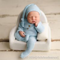 ✴ rfefefewfeerew 2 pçs do bebê conjunto de chapéu macacão recém-nascido fotografia adereços traje bodysuit kit infantil foto tiro roupa