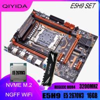 Qiyida X99ชุดวงจรหลักเมนบอร์ด LGA2011-3 Xeon E5 2670V 3เครื่องประมวลผลซีพียู16GB DDR4 3200หน่วยความจำ RAM สี่ช่องผสม