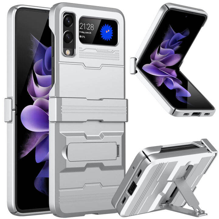 galaxy-z-flip-4-case-samsung-z-flip-3-cover-premium-rugged-hard-pc-armor-case-cover-with-kickstand-protective-phone-case-for-samsung-galaxy-z-flip-3-z-flip-4