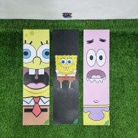 [0304] สติ๊กเกอร์กระดาษทราย ลายฟองน้ำเหลือง ขนาด 83x24cm street skateboard Grip tape