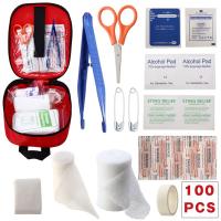 Portable First Aid Kit 100 Pieces Emergency Workplace Car Sports Travel Emergency Medical EVA Bag First Aid Blanket