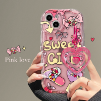 เคสสำหรับ Huawei Y7A Y9S Y9PRIME 2019 NOVA5T NOVA7i NOVA7 NOVA7SE NOVA8 NOVA9 NOVA9SE NOVA10 NOVA10PRO NOVAY70 NOVAY70PLUS P30 P30PRO P40 P40PRO P50 P50PRO MATE30 MATE30PRO MATE40 MATE40PRO ครีมโค้ง Girly หัวใจสีชมพูเคสโทรศัพท์แบบนุ่ม