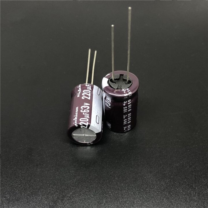 10pcs-100pcs-220uf-63v-nichicon-pj-series-13x20mm-63v220uf-low-impedance-long-life-aluminum-electrolytic-capacitor