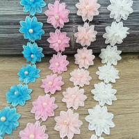 17pcs (5cm) pearl flower decorations can be used to make bows and decorate clothing and toys