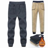 Mens Winter Pants Male Stretch Warm Sweatpants Thick Fleece Trousers Mens Windproof cashmere Pants For Men 4XL 5XL 6XL 7XL 8XL