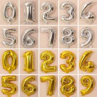 16/32/40Inch Silver Rose Gold Foil Number Balloons Digital Globos Birthday Wedding Party Decoration Ballons Baby Shower Supplies Balloons