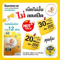 (no.3)ซิมเทพ My 5G 30Mbps เล่นเน็ตไม่อั้น ไม่ลดสปีด เพียง 250 บาทต่อ30วัน รับสิทธิ์ต่อโปรนาน 12 เดือน