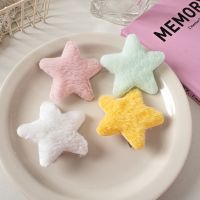 【cw】 4pcs/pack Fluffy Star Hairpins Children Kids Faux Fur Bobby Pin Color Hair Clip Side Grip