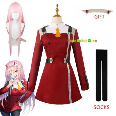 02 Cosplay Costume Game DARLING DARLING In The FRANXX Zero Two Cosplay Costume Dress Women Cosplay Sexy Dress Headband Wig Shoes