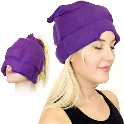 Headache And Migraine Relief Cap - Lce Mask Or Hat Used For Migraines And Tension Headache Relief, Elastic, Comfortable, Cool