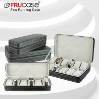 FRUCASE กล่องนาฬิกาข้อมือสีดำ6/12 PU นาฬิกาหนังเคสกล่องเก็บนาฬิกาข้อมือสำหรับควอตซ์ Watcches เครื่องประดับแสดงผลกล่องของขวัญที่ดีที่สุด