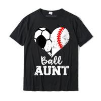 Womens Ball Aunt Heart Funny Soccer Baseball Aunt Round Neck T Shirt CustomizedNormal Tops Shirts Classic Cotton Male Tshirts XS-6XL