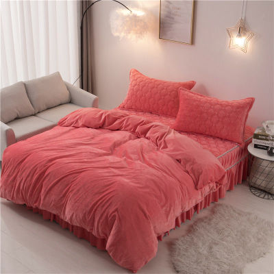 OIMG Winter Warm Solid Flannel Quilt Cover Super Soft Cozy Adult Kids Duvet Cover King Size Bedding Set Luxury Home Textiles
