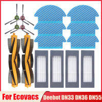 สำหรับ Ecovacs Deebot DN33 DN36 DN55 DN520เครื่องดูดฝุ่นอะไหล่ลูกกลิ้งแปรงด้านข้าง Hepa กรองล้างทำความสะอาดได้ซับผ้ายาจก