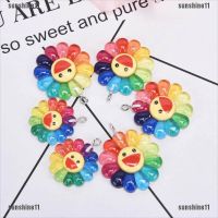 【SUN11】10PcsSet Resin Sun Flower Charms Pendant Jewelry Finding DIY Making Cra