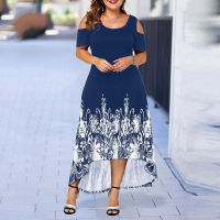 ICCLEK 7XL 6XL 5XL Party Dresses Plus Size Maxi Dress Women Floral Printed Elegant Large Casual Dress Ladies Evening Wedding