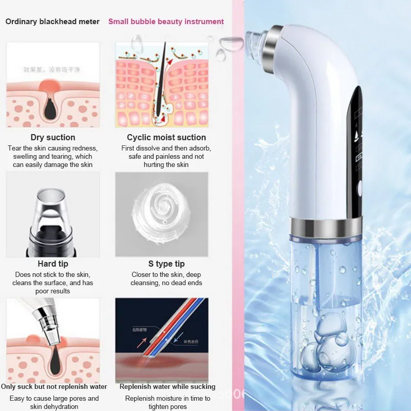 Blackhead Remover Faical Vacuum Cleaning T Zone Nose Pore Pimple Black Head  Point Bot Removal Cleaner Face Beauty Skin Care Tool