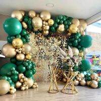 88pcs/set Dark Green Metallic Gold Latex Balloon Garland Kit 4D Round Foil Ball Wedding Birthday Christmas New Year Decor Suppli