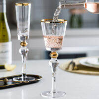 Classic 280Ml Pumpkin Pattern Gold Red Wi-Ne Cup คุณภาพสูง Gob-Let Cham-Pagne Cup Restaurant Club Family Crystal Win E Drinkware