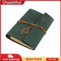 Chaoshihui TINKSKY Vintageสไตล์ใบรูปแบบเคสPUหลวมString Boundสมุดจดบันทึกเปล่าNotepad Travel Journalไดอารี่Jotter-ขนาดL (สีเขียว)